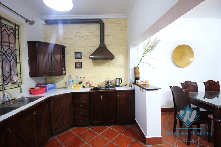 Elegant house with 3 bedroom, front yard and terrace for rent in Ba Dinh, Hanoi